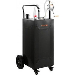VEVOR 113.6L Fuel Gas Caddy, Carbon Steel, Φορητό δοχείο αποθήκευσης μεταφοράς καυσίμου με χειροκίνητη αντλία και 4 τροχούς, δοχείο βενζίνης ντίζελ, για αυτοκίνητα, χορτοκοπτικά, ATV, Σκάφη, Μοτοσικλέ