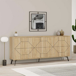 Μπουφές Dune Megapap χρώμα sapphire oak 184x35x77,4εκ