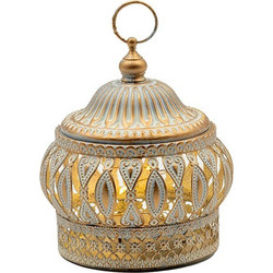 ΦΑΝΑΡΑΚΙ LED ΜΕΤΑΛΛΙΚΟ ΛΕΥΚΟ - ΧΡΥΣΟ 9x9x11cm 819-02170 ESTHETI