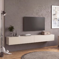 Έπιπλο τηλεόρασης επιτοίχιο Espanse Megapap χρώμα sandstone 241,8x31,7x30εκ