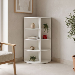 Γωνιακή ραφιέρα Benzal pakoworld λευκό MDF 80x30x120εκ