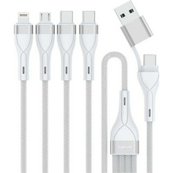 Καλώδιο USB-C/usb-A 4smarts 4w1 1.2m Λευκό