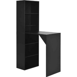 vidaXL Τραπέζι Μπαρ με Ράφι Μαύρο 115 x 59 x 200 εκ