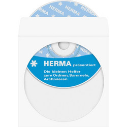 Herma Φάκελος για 1 Δίσκο με Διάφανη Πρόσοψη σε Λευκό Χρώμα 100τμχ 1140