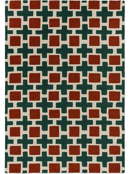 Χαλί Hatch Rust 124903 Red-Green-Cream Scion 120X180cm