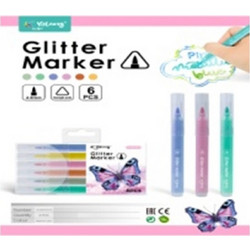 Μαρκαδόροι Χοντροί Glitter Παλ 6 Τεμάχια (0027718)