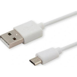 Savio Regular USB 2.0 to micro USB Cable Λευκό 1m (CL-123)