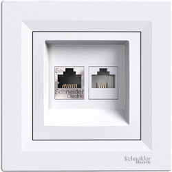 SCHNEIDER ELECTRIC επιτοίχια πρίζα δικτύου RJ45 & RJ12 Asfora EPH4900121