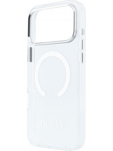Guess Metal Outline Magsafe Θήκη Back Cover Silver (iPhone 18 Pro Max / 17 Pro Max)