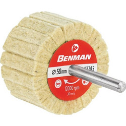 Σβουράκι Λείανσης Benman με Αξονάκι και Μάλλινη Τσόχα 30x20mm