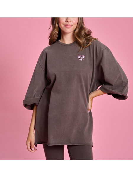 BARBIE X PROJECT SOMA WOMEN T-SHIRT LOVE OVERSIZE SIDE SLIT