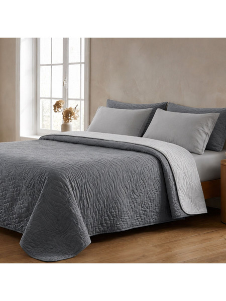 Κουβερλί Ultrasonic Waves Grey - Light Grey 220x240cm
