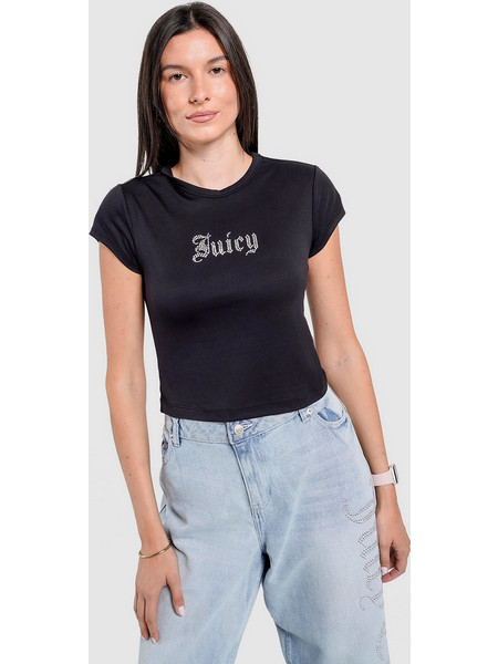 Juicy Couture Old Gothic Diamante Γυναικείο Crop Top JCWCT226326-101 Black