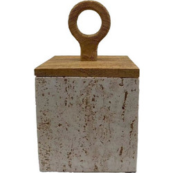Copper A Δοχειο Αποθηκευσης Με Καπακι 12x12x21cm Polyresin Stone Φυσικο - Liberta