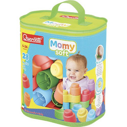 Quercetti Momy Soft Bag Μαλακά Τουβλάκια Κατασκευών σε Τσάντα Αποθήκευσης 28 τεμ. (6-36 μηνών) 04146
