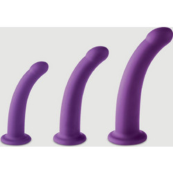 Virgite Set of 3 Curved Dildo με Βεντούζα Μωβ