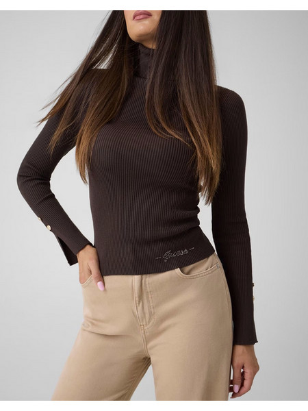 GUESS LS TN ELLIE SWTR ΜΠΛΟΥΖΑ ΓΥΝΑΙΚΕΙΟ W6BR29Z1417-G1EA DarkBrown
