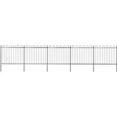 vidaXL Φράχτης Κήπου με Κορυφή από Ατσάλι 838x150cm Μαύρος