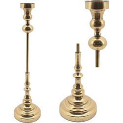 Metal tall candle holder gold 60cm