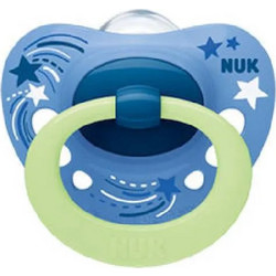 Nuk Signature Night Ανατομική Ορθοδοντική Πιπίλα Σιλικόνης Νυκτός 0-6m Stars Ciel