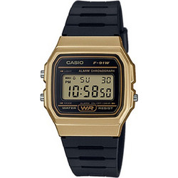 Casio Vintage Ψηφιακό Ανδρικό Ρολόι Χρονογράφος με Μαύρο Καουτσούκ Λουράκι F-91WM-9AEF