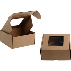Κουτί συσκευασίας από χαρτί κραφτ με παράθυρο 130x120x60 mm - Συσκευασία 20 τμχ