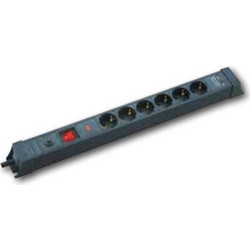 Πολύμπριζο Ασφαλείας 6 Θέσεων Μαύρο Schuko Power Switch 6 Ports On/Off 2 X USB 1.5m Black SP-06S-USB