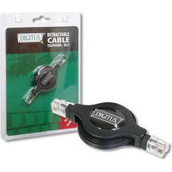PHONE CABLE RJ11 RETRACTABLE 1.2m DIGITUS DA-RET-RJ11