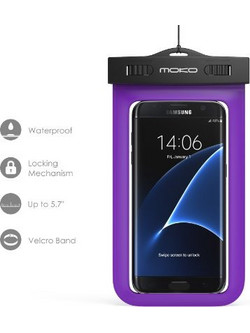 Αδιάβροχη θήκη για κινητά / mp3 έως 5.7 intses - Μώβ Transparent Waterproof Case for various mobile phones (OEM)