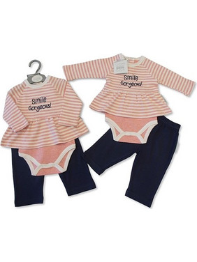 Σετ 2 τεμ. της Nursery Time 1739 κορίτσι 100% Βαμβακερό