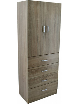 Ankor Δίφυλλη Ντουλάπα Ρούχων Καφέ 60x38x160cm 777945