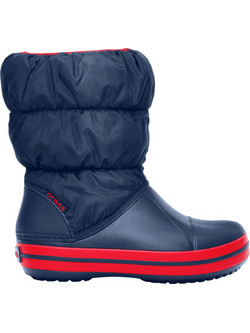 Crocs Kids' Winter Puff Boot Navy / Red