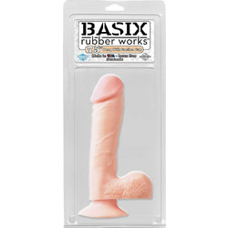 Pipedream Basix Rubber Works 7.5" Ρεαλιστικό Dildo με Βεντούζα & Όρχεις 19cm Flesh