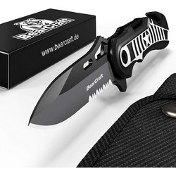 Bear Craft outdoor survival knife with serrated edge and Glass Breaker