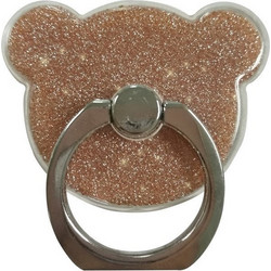 Teddy Bear Ring Stand Holder 360 Degree Rotation with Glitter - Χρυσό