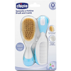 Chicco Chicco Βούρτσα και Χτένα Παιδική με Φυσική Τρίχα (Σιελ Χρώμα) 06569-20