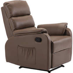 Woodwell Πολυθρόνα Relax Ανακλινόμενη Δερματίνη Μπεζ Ε9732,4