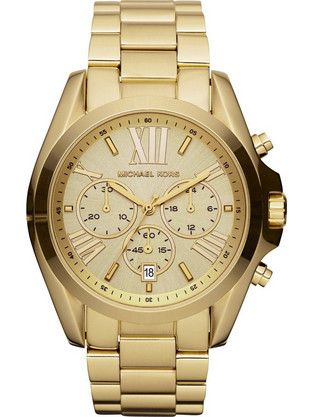 Michael Kors Bradshaw Γυναικείο Ρολόι Χρονογράφος με Χρυσό Μεταλλικό Μπρασελέ MK5605