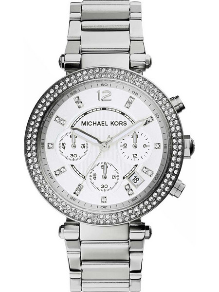 Michael Kors Parker Γυναικείο Ρολόι Χρονογράφος με Ασημί Μεταλλικό Μπρασελέ MK5353
