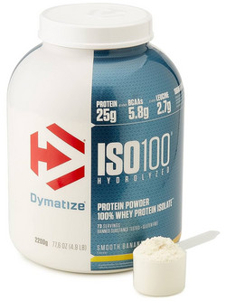 Dymatize ISO100 Hydrolyzed Smooth Banana Πρωτεΐνη Ορού Γάλακτος Γράμμωσης Χωρίς Λακτόζη 2.2kg