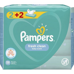 Pampers Fresh Clean Μωρομάντηλα Χωρίς Οινόπνευμα & Parabens 4x52τμχ