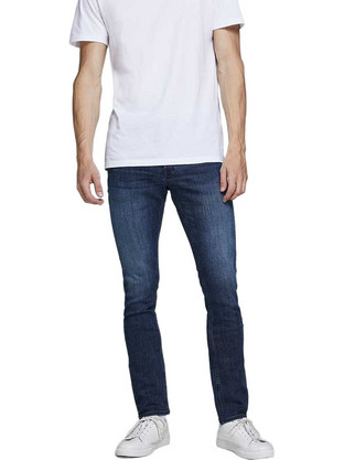 Jack & Jones Ανδρικό Τζιν Παντελόνι Ελαστικό Slim Εφαρμογή Navy Μπλε 12173407