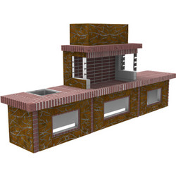 Thermozel Architecture Barbecue 2130.97.1607 Χτιστή Ψησταριά με Πάγκο & Νεροχύτη 420x82x198cm