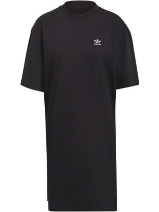 Adidas Adicolor Classics Big Trefoil Tee Mini Καλοκαιρινό Καθημερινό Φόρεμα Μαύρο HC2052