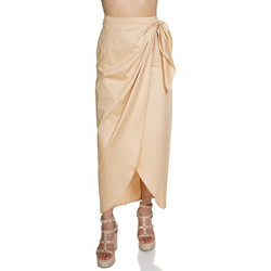 Kendall + Kylie Μακριά Φούστα Σατέν Ψηλόμεση Μπεζ KKW3815005