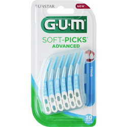Gum 649 Advanced Μεσοδόντιες Οδοντογλυφίδες S Μπλε 30τμχ