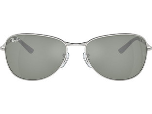 Ray-Ban RB3733 00340 Ανδρικά Γυαλιά Ηλίου Aviator Μεταλλικά Ασημί με Γκρι Polarized Φακό