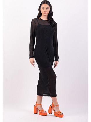 Glamorous Midi Φόρεμα για Γάμο / Βάπτιση Μαύρο CK7287