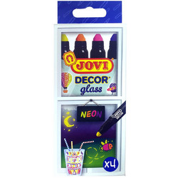 Jovi Decor Glass Neon Κηρομπογιές Σετ 4τμχ