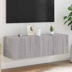 vidaXL Έπιπλο Τηλεόρασης Ξύλινο Γκρι με Φωτισμό Led Μ100xΠ35xΥ31cm 837300